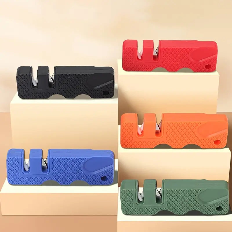 Portable Two-Section Knife Sharpener for Household Use