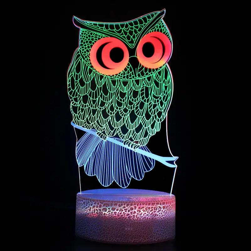 3D Heart Illusion LED Night Light with Remote Control