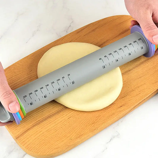 Adjustable Rolling Pin with Removable Thickness Rings
