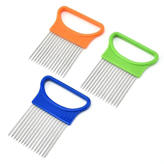 Stainless Steel Onion Inserter and Fixed Slicer Tool