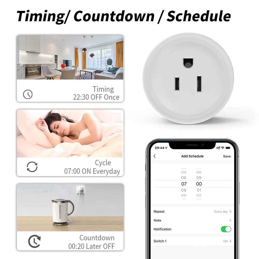 Tuya WiFi Zigbee Smart Plug with Remote Voice Control