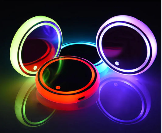 LED Car Cup Holder Mat with Colorful Ambient Light