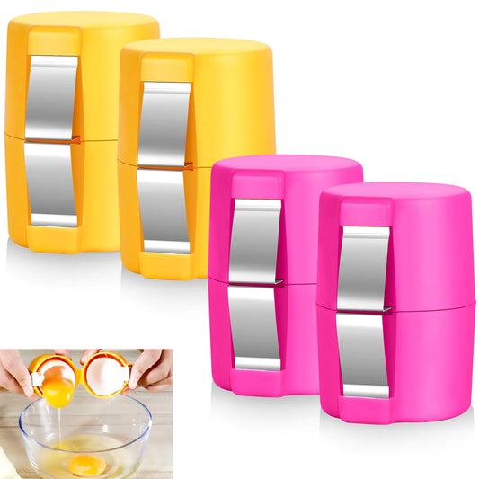 ANTAND 4Pack Egg Shell OpenerEgg Peeler Egg Cracker ToolEgg Opener ToolEgg Opener Topper Cutter Efficient Egg Cracking Tool Handy Egg Separator Eggshell Opener for Hard Boiled Egg(Yellow RoseRed)