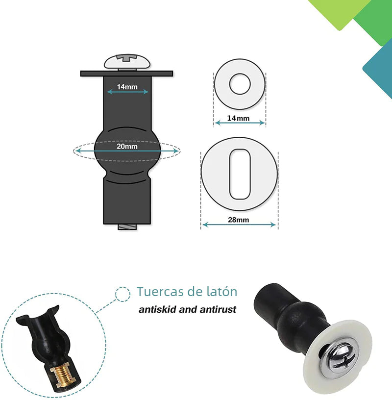 28 Plastic Expansion Screws for Toilet Seat Installation