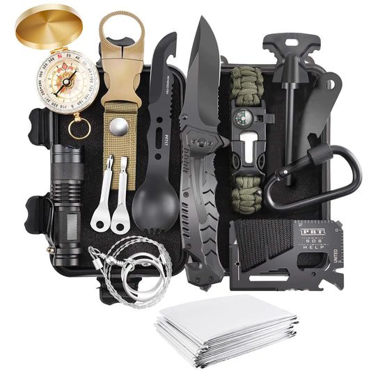 Survival Kit Gifts for Men Women Kids Him Tactical Survival Gear and Equipment Camping Tools 16 in 1 Cool Gadget Unique Mens Wife Teen Boys Birthday Ideas