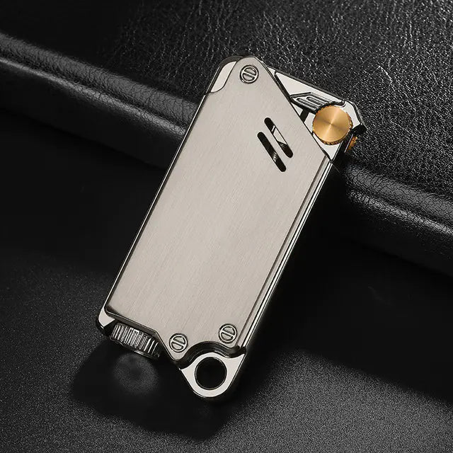 Metal Grinding Wheel Windproof Lighter with Blue Flame