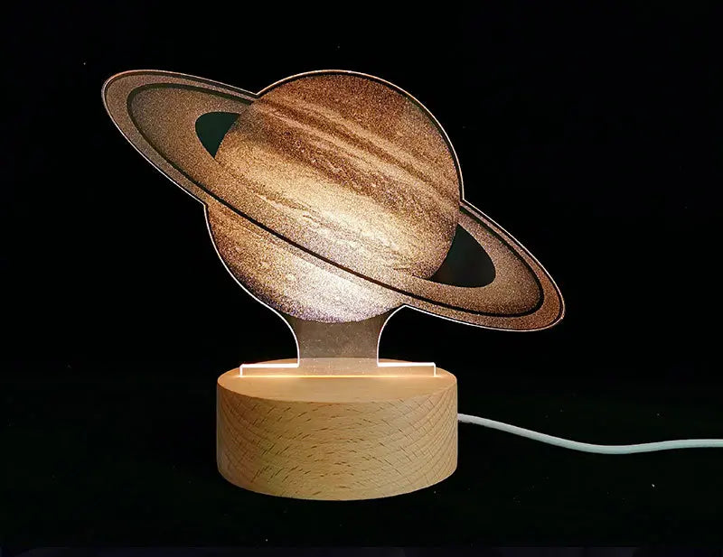 3D Night Light Moon Lamp with Acrylic & Wood Base