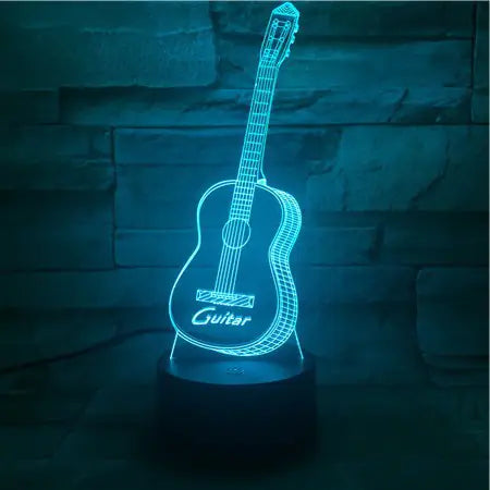 3D Guitar Model Night Light with USB and Battery