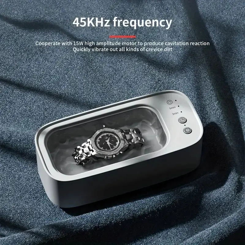 Ultrasonic Jewelry Cleaner with 45kHz Stainless Steel Tank