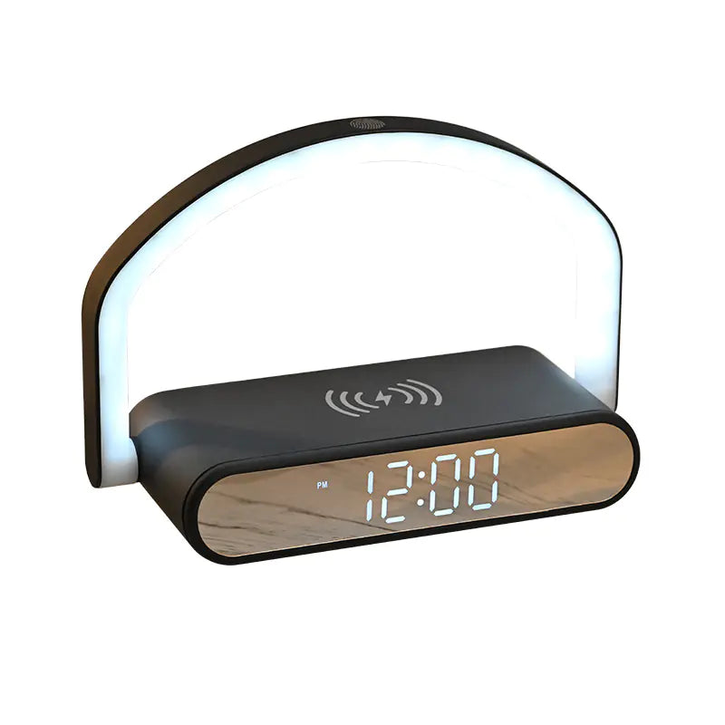 Portable LED Night Light Alarm Clock with Wireless Charger