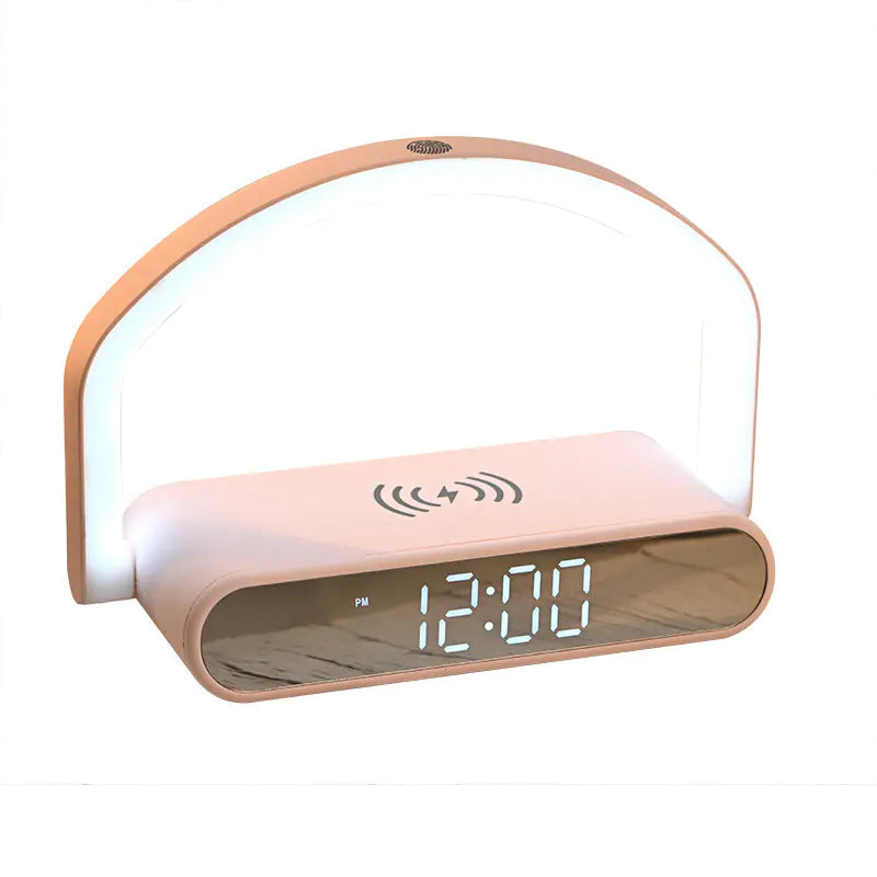 Portable LED Night Light Alarm Clock with Wireless Charger