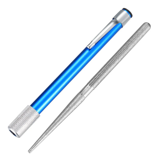 Serrated Knife Sharpener Pocket Knife Sharpener with Retractable Diamond Sharpening Rod Knife Sharpening Steel Rod Tool for Kitchen Outdoor Repairs Polishes Restores Serrated Stick Tools