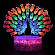 3D Heart Illusion LED Night Light with Remote Control