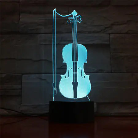 3D Guitar Model Night Light with USB and Battery