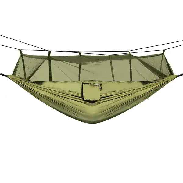 Double Hammock With Maximum Weight Capacity Of 600 Pounds, Equipped With Mosquito Net, Outdoor Hiking Camping Hammock, Portable Nylon Swing Hammock