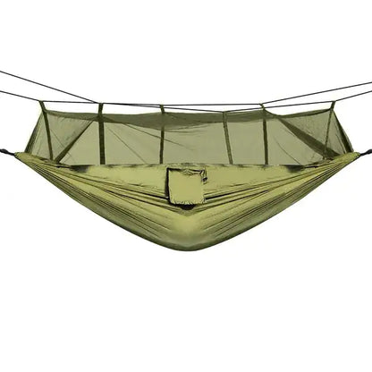 Double Hammock With Maximum Weight Capacity Of 600 Pounds, Equipped With Mosquito Net, Outdoor Hiking Camping Hammock, Portable Nylon Swing Hammock