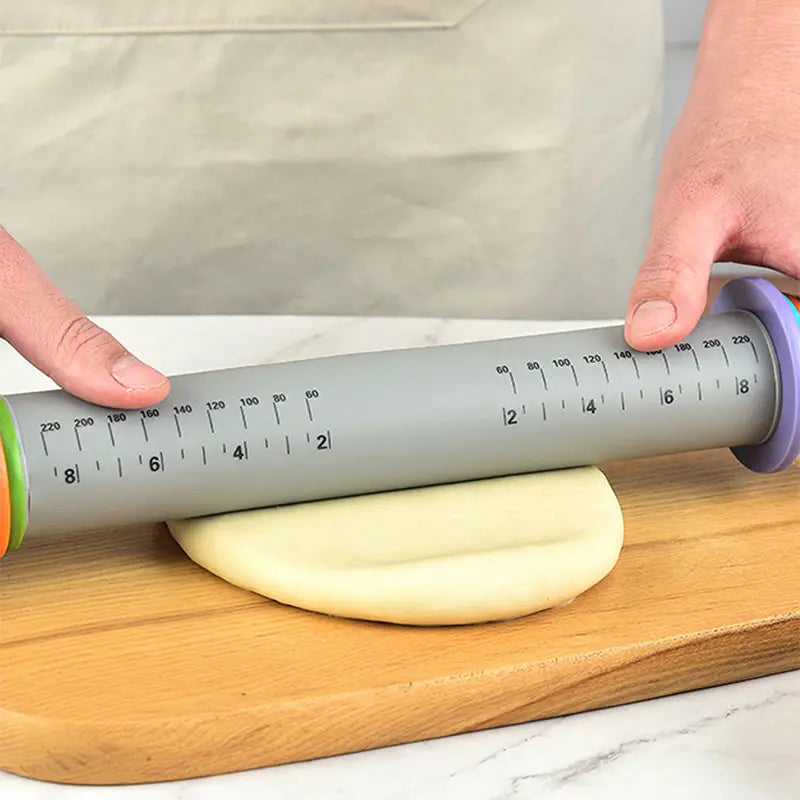 Adjustable Rolling Pin with Removable Thickness Rings