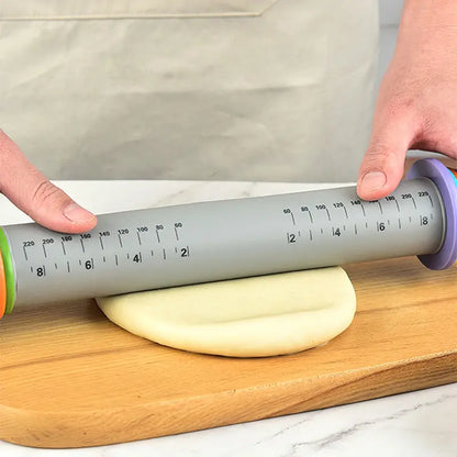 Adjustable Rolling Pin with Removable Thickness Rings