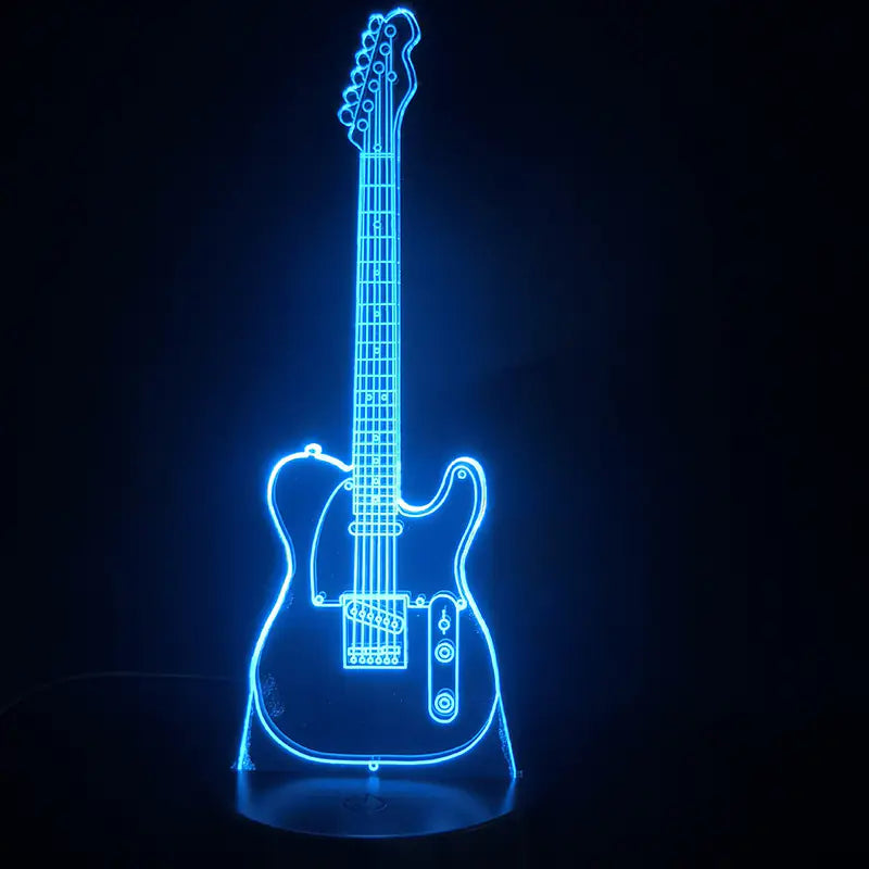 3D Guitar Model Night Light with USB and Battery