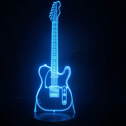 3D Guitar Model Night Light with USB and Battery