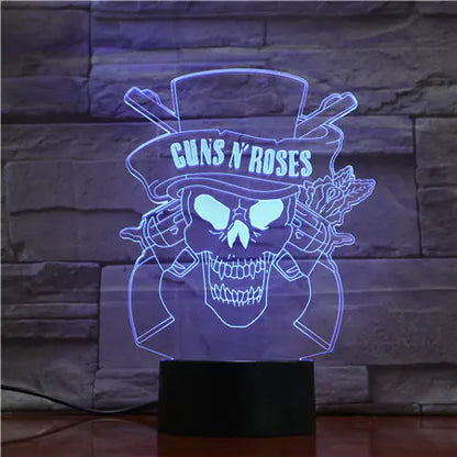 3D Guitar Model Night Light with USB and Battery
