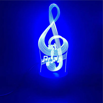 3D Guitar Model Night Light with USB and Battery