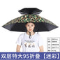 Double-Layer Waterproof Fishing Umbrella Hat for Outdoors