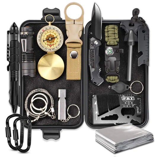 EMDMAK Gifts for Men Dad Husband Boyfriend Survival Gear and Equipment 15 in 1 Outdoor Emergency Survival Kit Camping Hunting Fishing Christmas Birthday Gifts Ideas for Him Teen Boy Cool Gadget