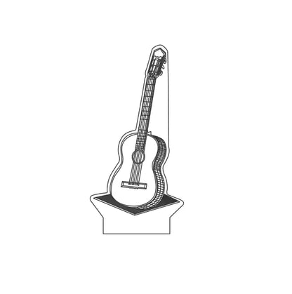 3D Guitar Model Night Light with USB and Battery