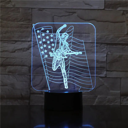 3D Guitar Model Night Light with USB and Battery