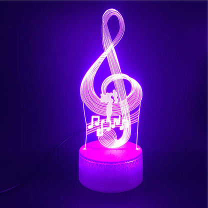 3D Guitar Model Night Light with USB and Battery