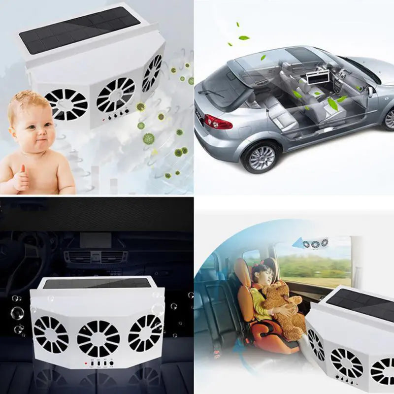 Solar Car Ventilation Fan for Summer Heat Exhaust