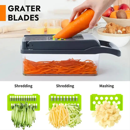 Multifunctional Vegetable Chopper with Container (1pc)