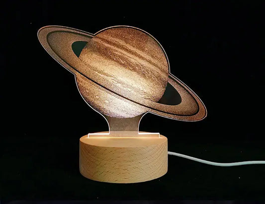 3D Night Light Moon Lamp with Acrylic & Wood Base