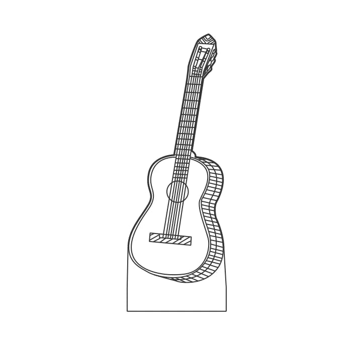 3D Guitar Model Night Light with USB and Battery