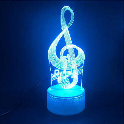 3D Guitar Model Night Light with USB and Battery