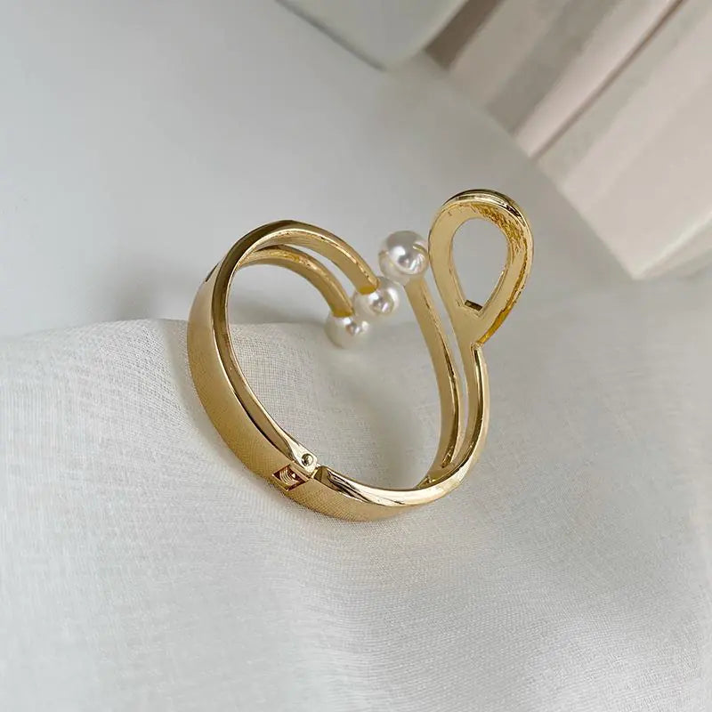 Decorative Metal Curtain Tiebacks with Faux Pearl (1pc)