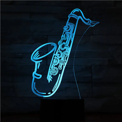 3D Guitar Model Night Light with USB and Battery