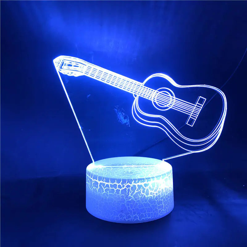 3D Guitar Model Night Light with USB and Battery