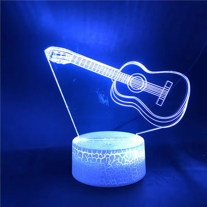 3D Guitar Model Night Light with USB and Battery