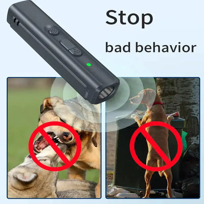 Ultrasonic Dog Repellent with Flashlight Handheld Stopper