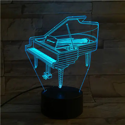 3D Guitar Model Night Light with USB and Battery