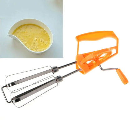 Stainless Steel Hand Crank Double Rotating Mixer
