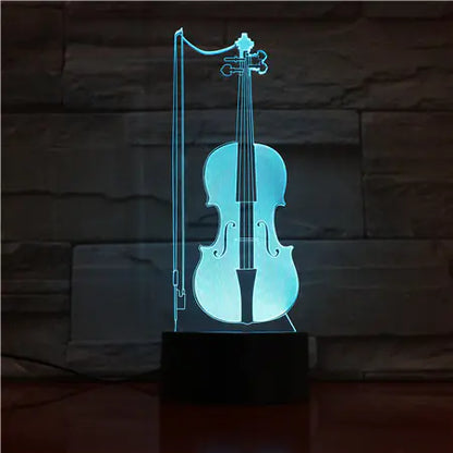 3D Guitar Model Night Light with USB and Battery