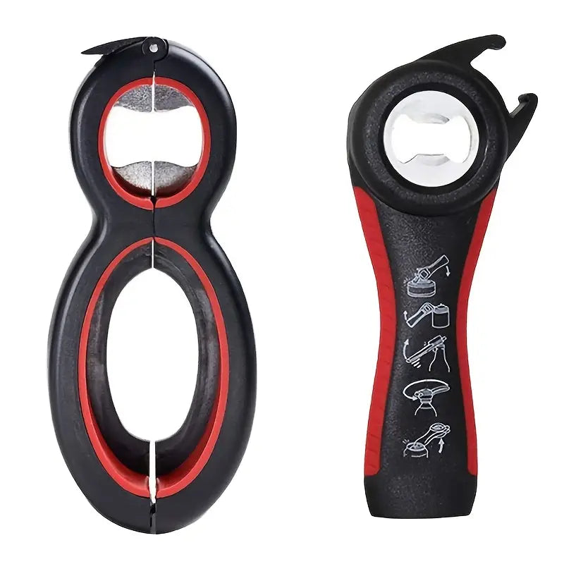 2pcs 5-in-1 Twist Cap Bottle Opener Set for Kitchen