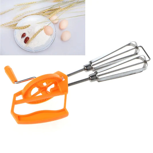 Stainless Steel Hand Crank Double Rotating Mixer