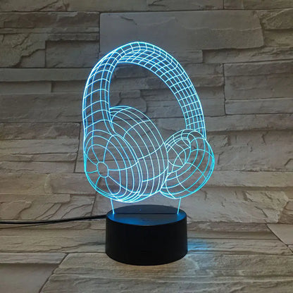 3D Guitar Model Night Light with USB and Battery