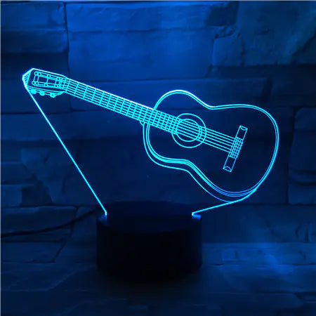 3D Guitar Model Night Light with USB and Battery