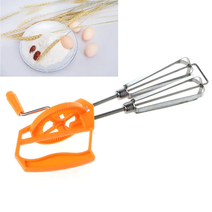 Stainless Steel Hand Crank Double Rotating Mixer