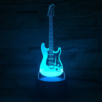 3D Guitar Model Night Light with USB and Battery